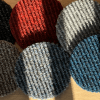 Earlsfield textile flooring. Different samples of this material to show the colours: Anthracite, red, grey, beige, clear blue and pacific blue